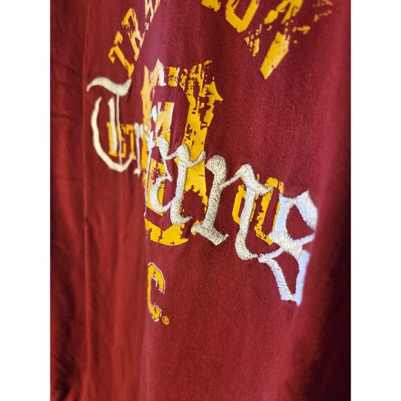 USC Trojans NCAA Cadre Red Long Sleeve Embroidered Shirt Mens XL Burgandy Gold - Picture 4 of 8